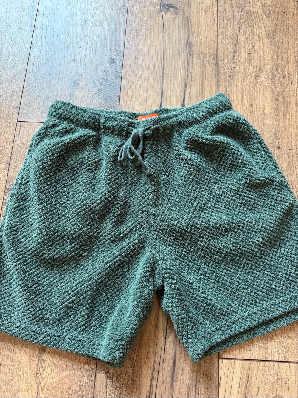 Negative Space Sage Green Sherpa Fuzzy Lounge Shorts - Small